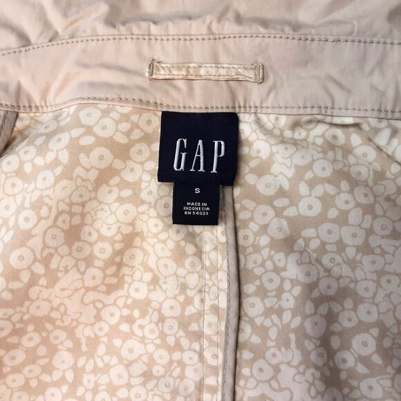 Vintage GAP Utility Coat – Size S – Y2K Beige Cotton Trench-Style Jacket - Picture 5 of 7
